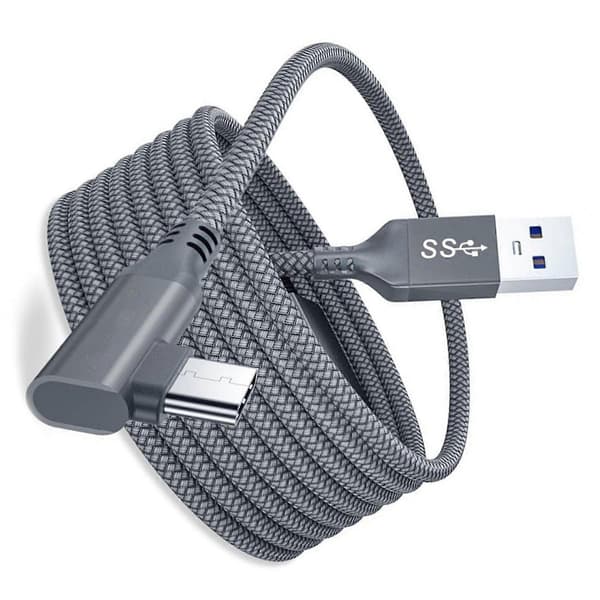 5m Latauskaapeli Oculus Quest 2 Link -kuulokkeille, USB 3.0 Type C -datakaapeli, Type-C - USB-A