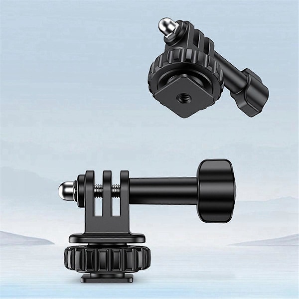 Action Camera Cold Shoe-adapter med 180° justering, 1/4 tommers skruehull, kompatibel med GoPro