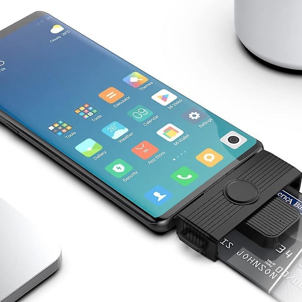 Sort CR318 Smart Card-læser til bankkort SIM ID-kloner Connector Adapter USB2.0 Standard til And
