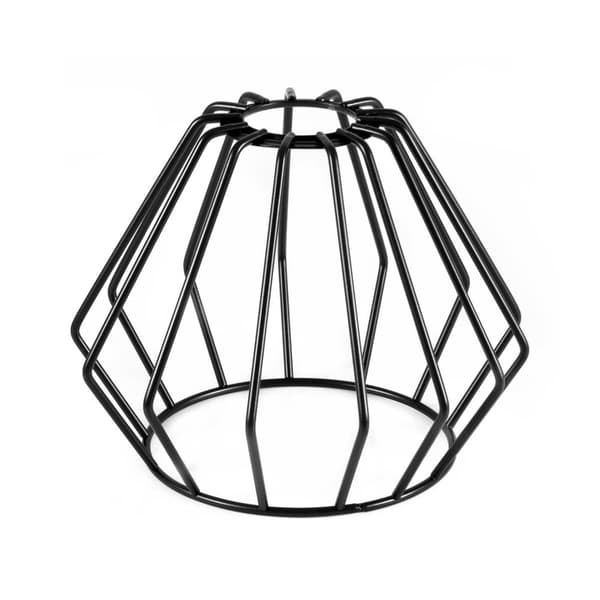 METAL LOFT LAMPE SKÆRM WIRE E27 HVID SORT LAMPE