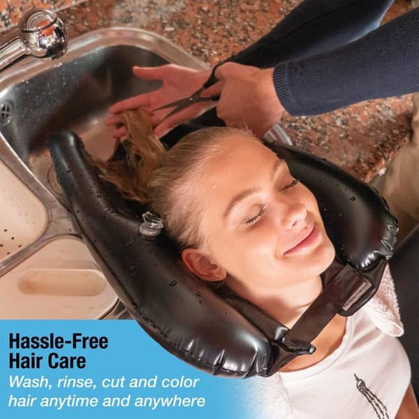 Oppustelig shampoo-vask - 1 stk, PVC, bærbar, hårvask - Velegnet til handicappede, gravide, børn