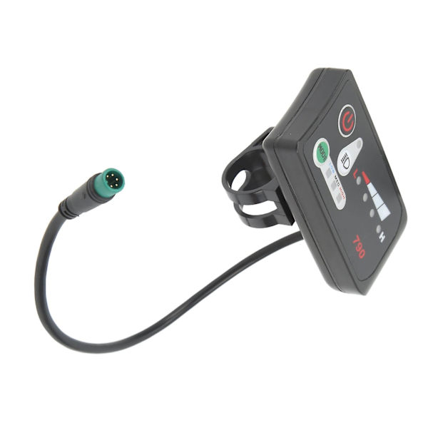 Elcykel LED Strömdisplaypanel Elcykelmodifiering Displaymätare med Vattentät 5P Hankontakt för 22,2 mm Styren 36V