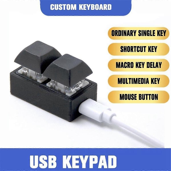 Mini Tastatur Makro Tastatur RGB DIY Tilpasse Snarvei Tastatur Spill Mekanisk Programmerbar Tastatur Rød Bryter 1Taster