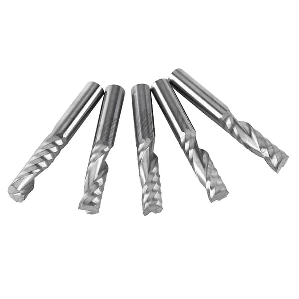 Tungstenkarbid Enkeltflöjts Spiralfräsar CNC-Fräsbits 6mm Skaft 5st