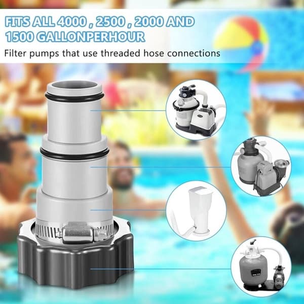 Pooladaptere - 4-delt sæt A, til Intex-pools - 32-38 mm poolslangeadaptere A - Pumpeforbindelsessæt, slangeadapter, poolslangeadapter