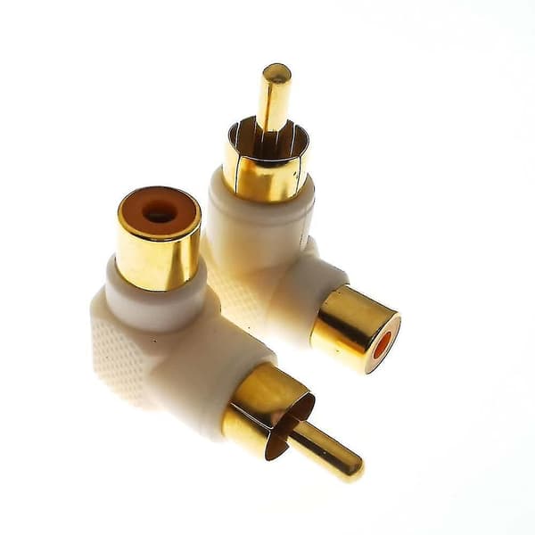 Kestävä RCA-sovitin DIY RCA-liitin Plug Audio Adapteri 90 asteen kulmassa ft