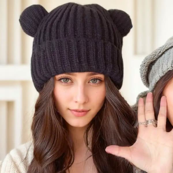 Women's Winter Hat Trendy Warm Bear With Ears
