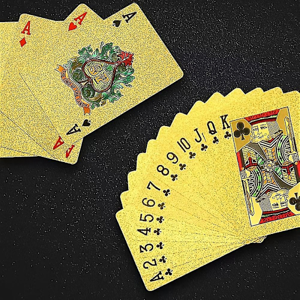 Luovuutta pursuava kestävä kultapokeripakka kultafoliolla - pokeripelilahja