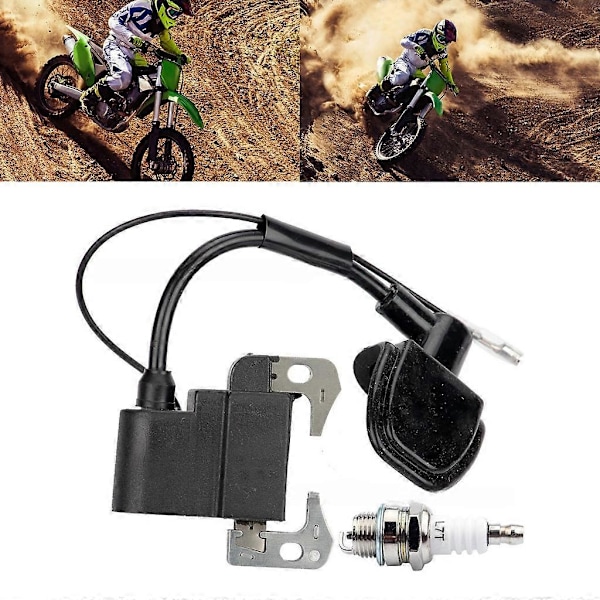 Hållbar Högtrycksspole & Tändstift för 47CC 49CC 2-takts Pocket Dirt Bike