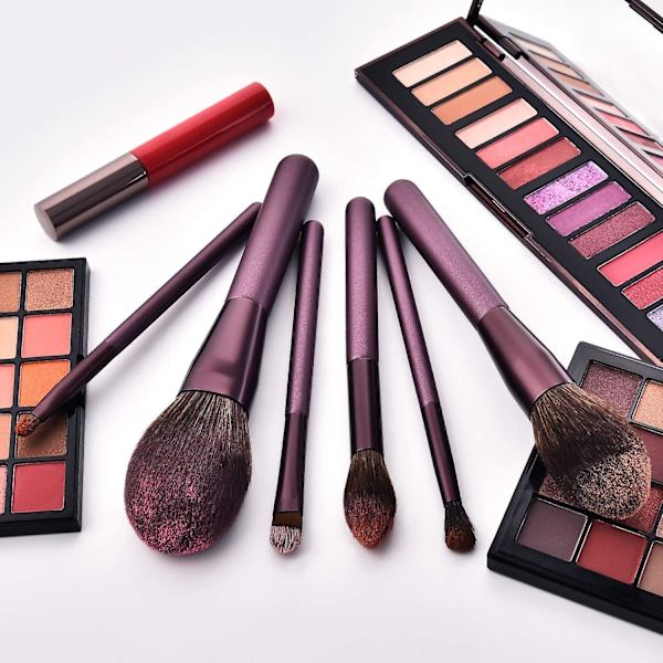 12 Makeup Børstesæt, Syntetisk Foundation Pudder Concealer Øjenskygge Makeup Børste Kit af høj kvalitet (lyslilla, mikrokrystallinsk silke)