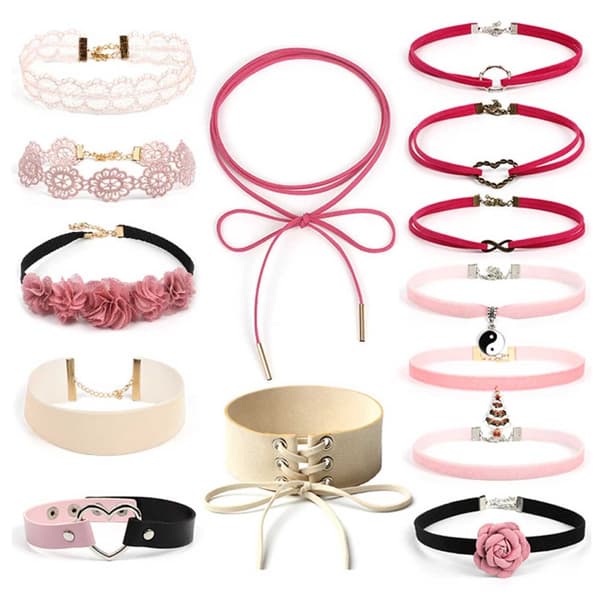 14 kpl Choker-kaulakoru pitsiä PU