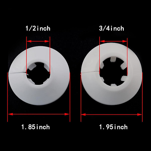 20 stycken 1/2 tum Fläns Vattenrörsskydd Dekoration 16mm Vit Rörskydd Vägg Rör Dekoration Ra