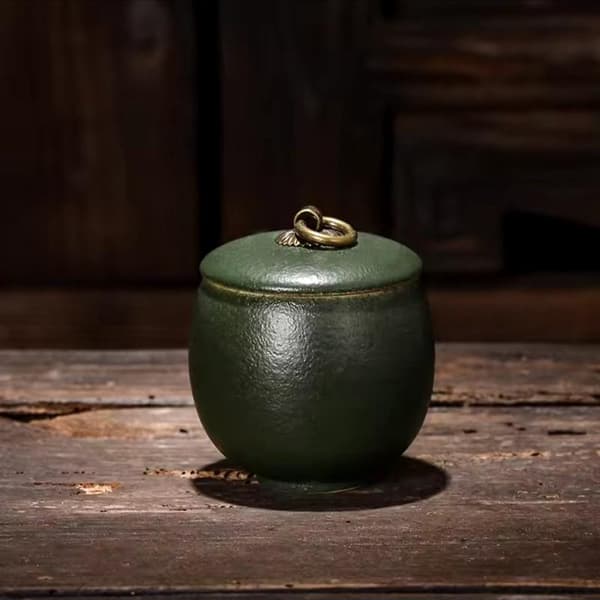 Mini Ceramic Urn Matte Green 60ml