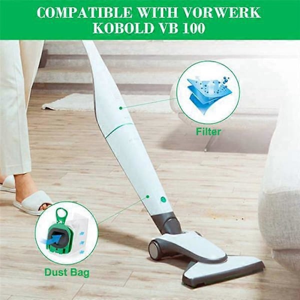 Pölynimuripussi Vorwerk Kobold VB100 FP100 VB 100 100 -imureille, pölypussi