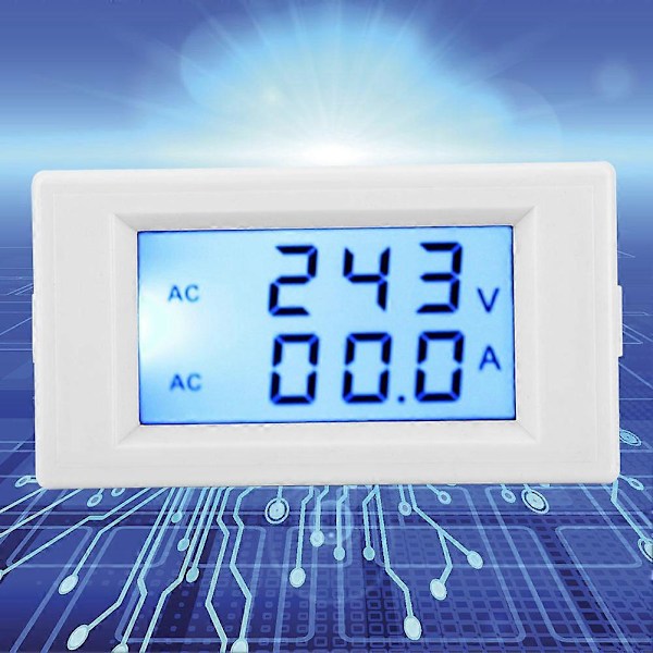 D69-2042 Dubbel Display Voltmeter Amperemeter AC80-300V 0-50A 0-100A med Strömtransformator Vit