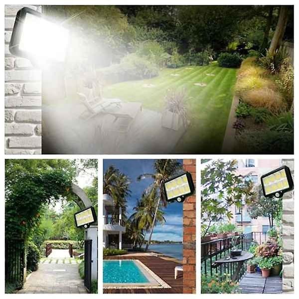 2-pack 2000 Lumen 160 Solcellslampor för vägg IP65 Vattentät Trådbunden Rörelsesensor Säkerhetsbelysning 360 D