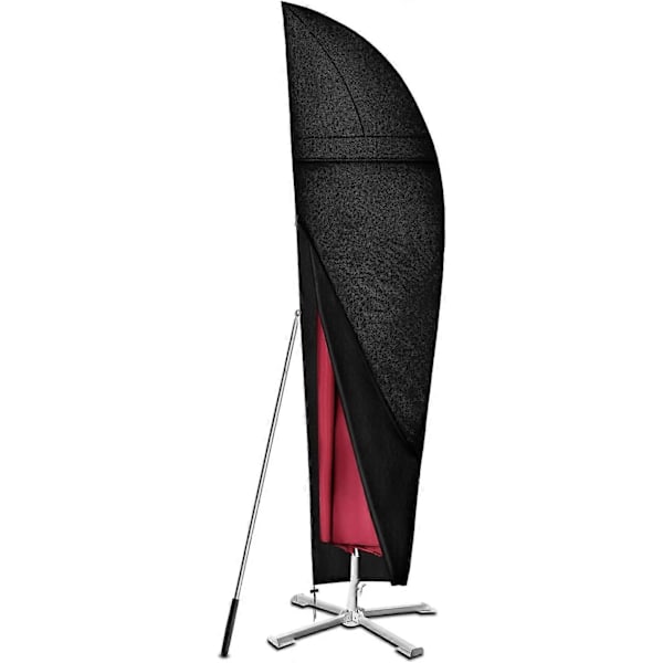 Parasolovertræk til Fritstående Parasol 3m til 4m, Robust 420D Oxford-stof, Vandtæt, Anti-UV Parasolovertræk til Fritstående Parasol med Luftventiler (280x30/81/45cm) - Sort