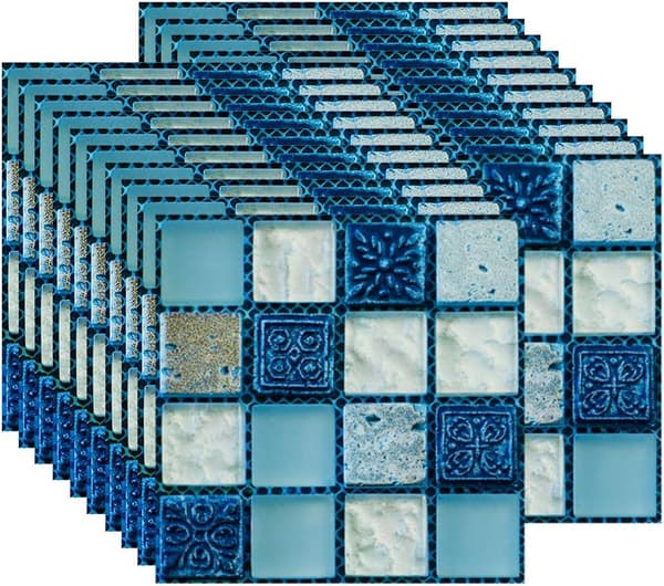 20-piece mosaic style decorative tile decal, self-adhesive wallpaper, waterproof