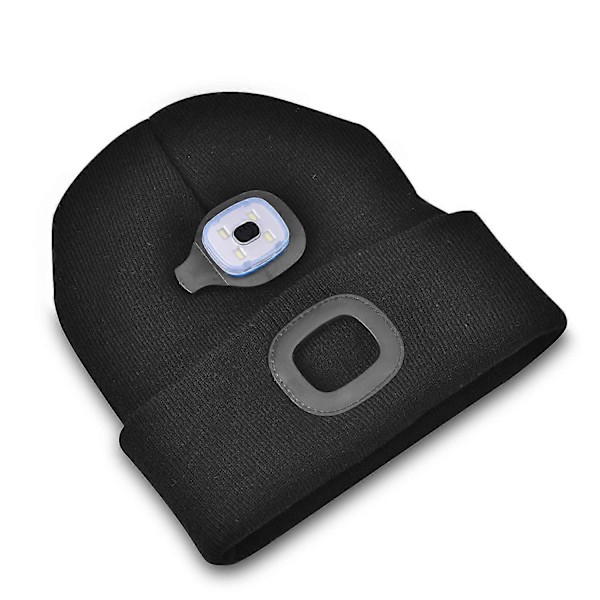 4 LED Lysende Hue, USB Genopladelig Løbehue Super Lys Håndfri Forlygte Lommelygte Hue, LED Hue