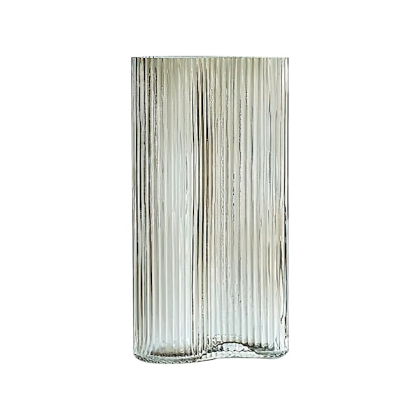 Klar Glasvas, Blomvas för Bordsdekorationer, Ribbad Vas, Modern Vas