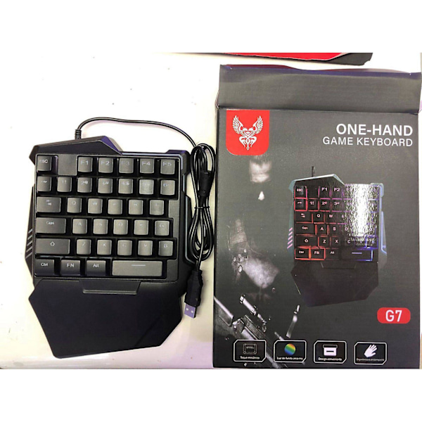 G7 Enhands Tangentbord Numeriskt Tangentbord USB 37 Tangenter Tangentbord Praktiskt Färg Bakgrundsbelyst Mekaniskt Tangentbord
