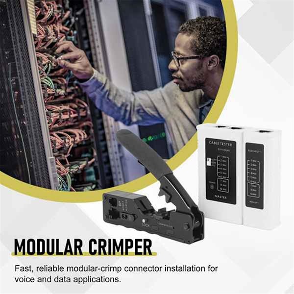 Cat5 Cat6a Cat7 Modulær Krimpverktøy Med Rj45 Rj12 Rj11 Nettverkskabel Tester Verktøysett