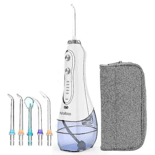 Professionel Trådløs Vandtrådspik - Kraftfuld Dental Oral Irrigator Med Tyngdekraftskugle - 5 Niveauer, 5 Tips - Bærbar & Rejsevenlig G