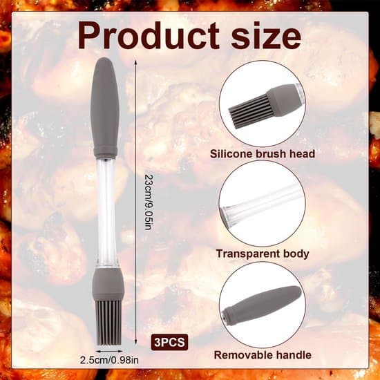 BOXOB 3-piece Silicone Basting Brushes - Heat Resistant for Grilling and Baking