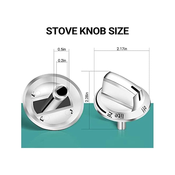 2 stk. Gasskomfyrknotter 5304525746 Erstatningsknotter Kompatible for Gasskomfyr Ovn