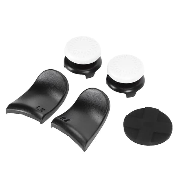 5-i-1 Thumb Stick Grip Key Cap Joystick Cover L2 R2 Trigger Extender kompatibel med PS5 Controller Blanc-YM