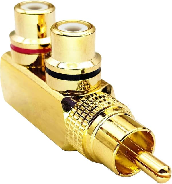 Guldbelagte Konnektorer Rca Splitter, Vinkeldesign til Multi-enhedsforbindelse