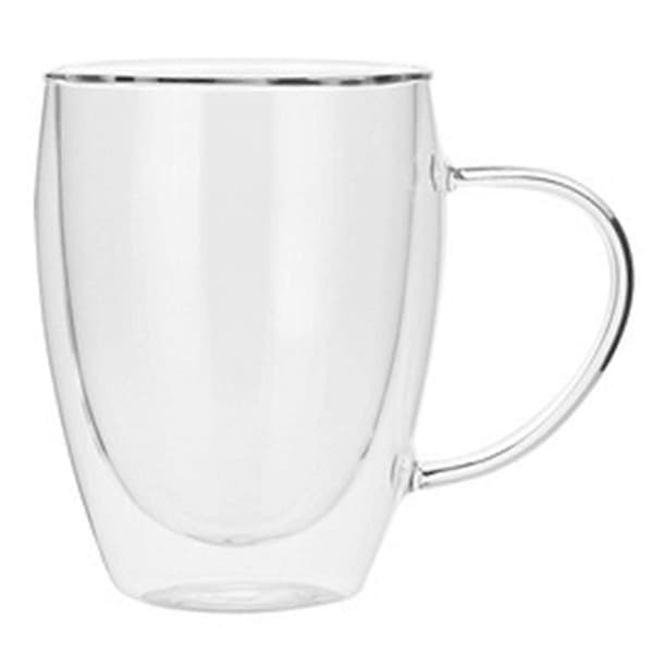 Dubbelväggig tekopp i glas Transparent kaffe mjölk vattenmugg 350ml