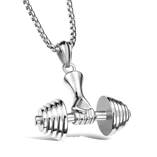 Gym Hantel Halsband Kedja Silver