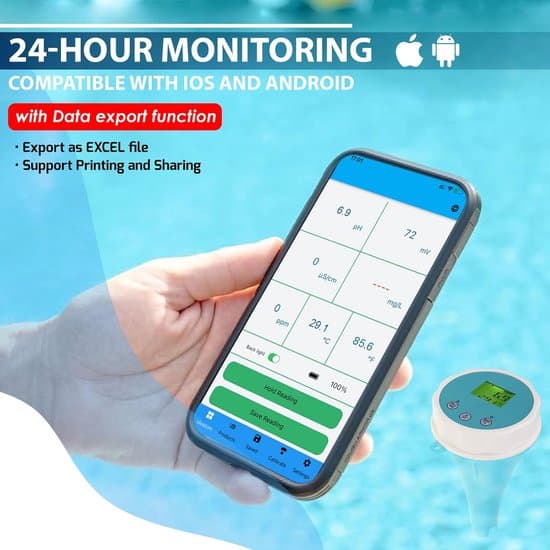 6-i-1 vanntester Bluetooth datalagring bassengvannkvalitetsmåler klor pH EC ORP saltholdighet temperatur Smart app hydroponikk