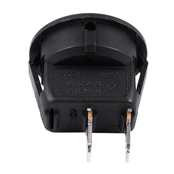 5 stk. SPST Sort Knap On/Off Rund Vippekontakt AC 6A/250V 10A/125V