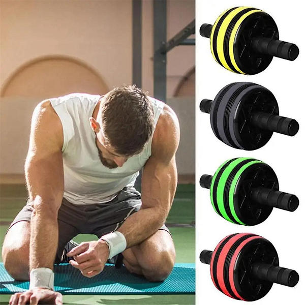 Ab Wheel Roller Träningsrulle med Knäskydd för Magövningar Hemma Gymträning C