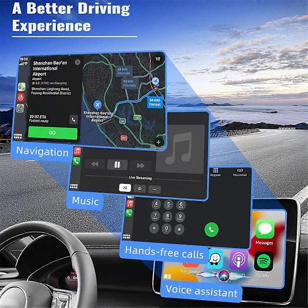 Auton Ai Box 2-in-1 Langaton Carplay Android Auto -sovitin Älykäs Auton Ai Box Auton Langallinen CarPlay Langattomaksi CarPlayksi