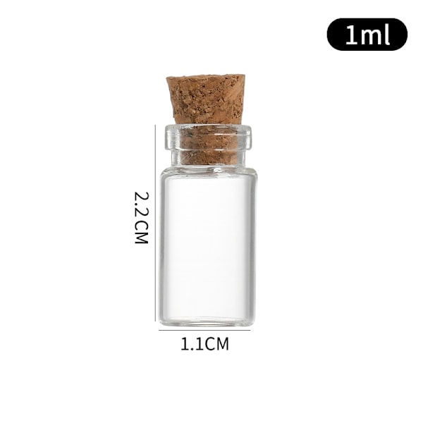 Mini Korkkipullo Hiukset Hiukset Lasipullo Toivepullo 50kpl