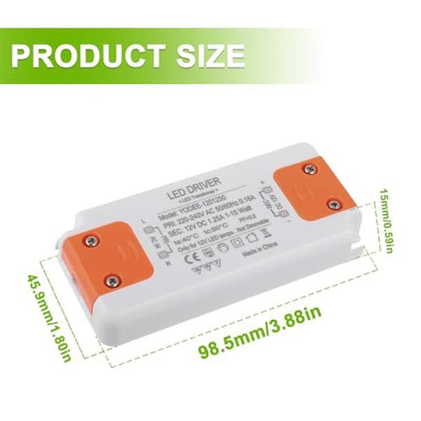 12v 15w LED Transformer LED Lavspændingstransformator Ingen Støj LED Driver Strømforsyning Til G4 Mr16 Mr