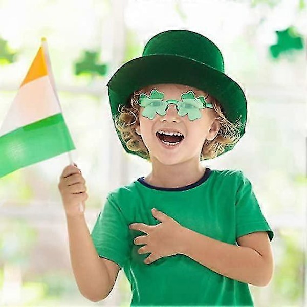 6 Par St. Patricks Day Shamrock Solglasögon Irländska Gröna Klöver Glasögon 2025:e