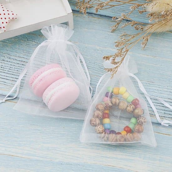 100-pack transparenta tyllpåsar - Presentpåsar - Smyckespåsar - Godispåsar - Lavendelpåsar - Transparenta - 9x12 cm