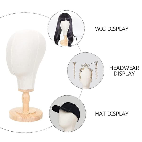 22 Wig Head Canvas Block For Head Mannequin Wig Display Styling Head