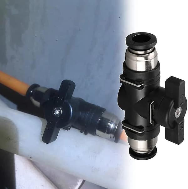 Pneumatiske kugleventiler i plast Luftstrømskontakter Luftstopventiler til luftstrømskontrol (1 stk., Sort)