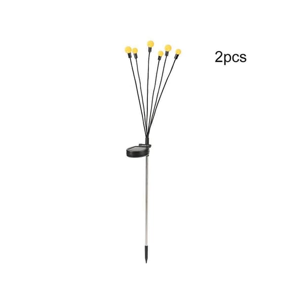 Solcellslampor för Trädgården - 2-pack 12 LED Solcellslampor med Eldflugeeffekt, Vajar i Vinden, Vattentäta