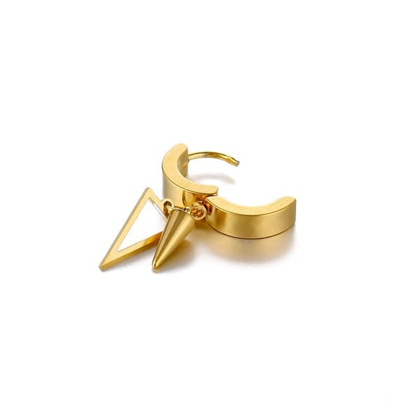 Piercing Ørering Tyk Ring med Trekantet Vedhæng Guld
