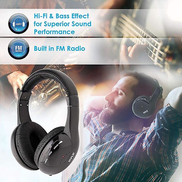 5-in-1 Langattomat Kuulokkeet, Langattomat Korvanapit, FM-Radio, TV-Kuulokkeet, Johdolliset Kuulokkeet