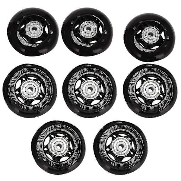 8-pack Inline Skate Hjul, Inomhus/utomhus Rullskridskohjul, Ersättningshjul med Lager 64mm-Bra