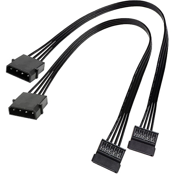 Molex IDE 4-nastainen uros - 15-nastainen naaras SATA-virtamuunninadapterikaapeli kiintolevylle HDD SSD Power E