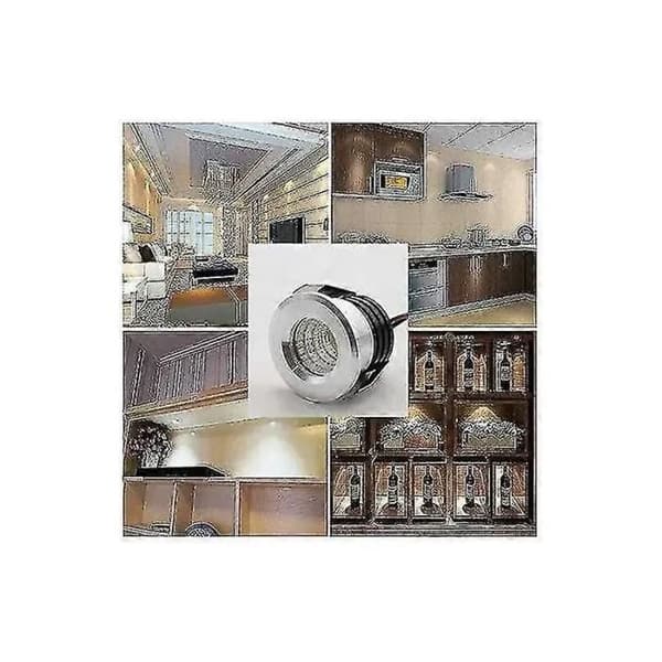 Sett med 4 mini innfelte LED-spotlights, 3W, varmhvit gull