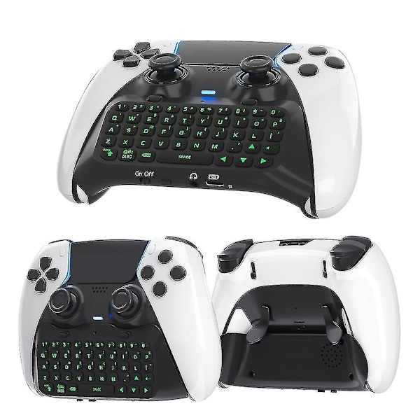 Chatpad Tastatur for PS5 Edge Kontroller Bluetooth-kompatibel Tastatur Bakgrunnsbelyst